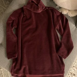 A New Day Maroon Velvet Cowell Neck Sweater